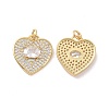 Heart Brass Micro Pave Cubic Zirconia Pendants KK-G435-01G-04-1