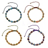 Adjustable Dyed Natural Imperial Jasper Cuboid Braided Bead Bracelets BJEW-JB14247-3
