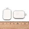 304 Stainless Steel Pendant Cabochon Settings STAS-N108-76P-3