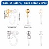SUNNYCLUE 20Pcs 2 Colors 304 Stainless Steel Clip-on Earring Component STAS-SC0004-29-2