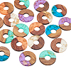 Transparent Resin & Walnut Wood Pendants RESI-CJ0001-75-6
