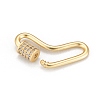 Brass Micro Pave Cubic Zirconia Screw Carabiner Lock Charms ZIRC-G160-60G-3