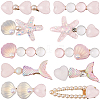 2 Bags 2 Styles Resin & Alloy Alligator Hair Clips AJEW-CY0001-39A-1