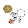 Number & Basketball Acrylic Beaded Pendant Keychain KEYC-JKC00850-4