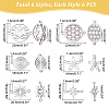 36Pcs 6 Style 201 Stainless Steel Links Connectors STAS-DC0005-54-5