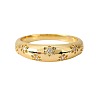 Flower Pattern Brass Micro Pave Clear Cubic Zirconia Finger Rings FS-WGC0799-04-3