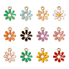 Craftdady 48Pcs 12 Colors Light Gold Plated Alloy Pendants ENAM-CD0001-17-20