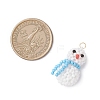 Glass Seed Beaded Snowman Pendants PALLOY-MZ01007-3