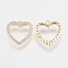 Brass Micro Pave Cubic Zirconia Charms KK-A144-008G-2