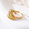 304 Stainless Steel Open Cuff Rings for Women RJEW-M060-01G-19-3