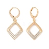 Brass Micro Pave Clear Cubic Zirconia Leverback Earrings EJEW-K300-08G-4