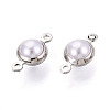 Brass ABS Imitation Pearl Connector Charms KK-N286-02A-P-2