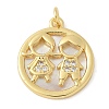 Brass Micro Pave Cubic Zirconia Pendants KK-K298-22G-02-1