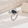 Simple Butterfly Natural Sodalite Adjustable Ring UP5145-2-1