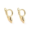 Brass Hoop Earring Findings with Latch Back Closure KK-D086-11G-1