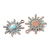 Alloy with Synthetic Turquoise Pendants FIND-B055-01E-2