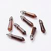 Natural Tiger Eye Pointed Pendants G-P309-01-1