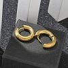 Frosted 304 Stainless Steel Huggie Hoop Earrings for Women EJEW-C096-32F-G-5