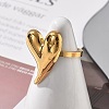 304 Stainless Steel Open Cuff Ring for Women RJEW-M049-05G-03-4