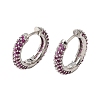 Brass Micro Pave Cubic Zirconia Hoop Earrings KK-CBA8324-24P-02-4