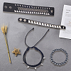 4Pcs 4 Styles Punk Style Hematite Round Beaded Stretch Bracelets & Rivets Bracelets  with Alloy Braided Bead Bracelets & Imitation Leather Bangles for Men Women BJEW-WH20002-09B-7