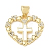 Religion Cross Brass Micro Pave Clear Cubic Zirconia Pendants CU-CBA83A6-03F-G02-1