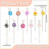 50Pcs 10 Colors Handmade Polymer Clay Flower Iron Head Pins DIY-AB00042-2