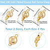 12Pcs 3 Style Round Brass Box Clasps KK-BBC0019-27-2