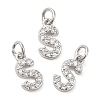 Brass Micro Pave Grade AAA Cubic Zirconia Charms ZIRC-P067-11P-S-NR-1