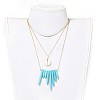 Dyed Synthetic Howlite Tiered Necklaces NJEW-JN02346-6