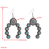 Alloy Synthetic Turquoise Arch Dangle Earrings FS-WG5C75B-02-2