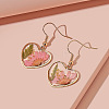 Heart Alloy Resin Dangle Earrings FS-WG72C44-02-2