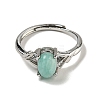 Oval Natural Amazonite Rings RJEW-Q818-01P-01A-3