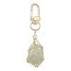 Brass Braided Macrame Pouch Empty Stone Holder for Keychain KEYC-TA00021-04-4