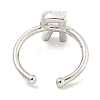 Rack Plating Brass Open Cuff Rings for Women RJEW-F162-01P-R-3