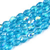 Transparent Electroplate Glass Beads Strands EGLA-N023-6x8mm-A07-1