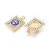 Brass Micro Pave Clear Cubic Zirconia Pendants for Women KK-T070-91A-09-2