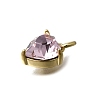 Heart Brass with Glass Charms KK-G525-07G-3