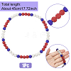1Pc Polymer Clay Rhinestone Round Beaded Stretch Necklaces NJEW-SP0001-14D-2