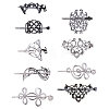 9Pcs 9 Styles Retro Alloy Hair Sticks OHAR-GA0001-14-1