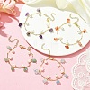 4Pcs 4 Style Natural Mixed Gemstone Chips & Shell Pearl Charm Bracelets Set for Women BJEW-TA00359-5
