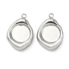 304 Stainless Steel Pendant Cabochon Settings STAS-C167-07B-P-1