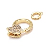 Brass Micro Pave Cubic Zirconia Lobster Claw Clasps KK-A161-02G-3