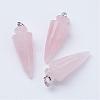 Natural Rose Quartz Pendants G-P236-06-1