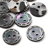 Natural Shell Flat Round Buttons with Carved Rim Recessed Center SH-CBA18B6-02B-04-1