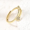 Brass Micro Pave Clear Cubic Zirconia Finger Rings for Women CU-CBAE7DF-12G-03-1