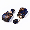 Assembled Synthetic Bronzite and Lapis Lazuli Openable Perfume Bottle Pendants G-S366-059A-3