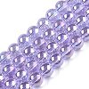 Electroplate Transparent Glass Beads Strands X-GLAA-T032-T8mm-AB01-1