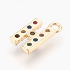 Brass Micro Pave Cubic Zirconia Charms ZIRC-F089-01G-H-2