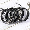 6Pcs 6 Styles PU Imitation Leather Braided Bracelets BJEW-CL0001-52-5